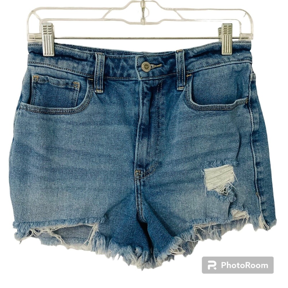 Hollister Mom Shorts Juniors Size 5 Ultra High Rise Stretch Medium Wash Denim